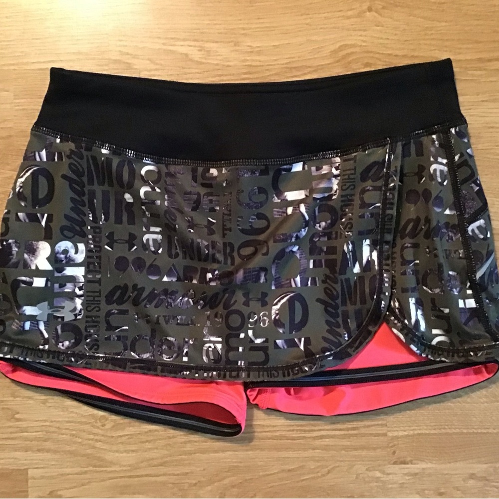 Under Armour Black and Pink Athletic Shorts